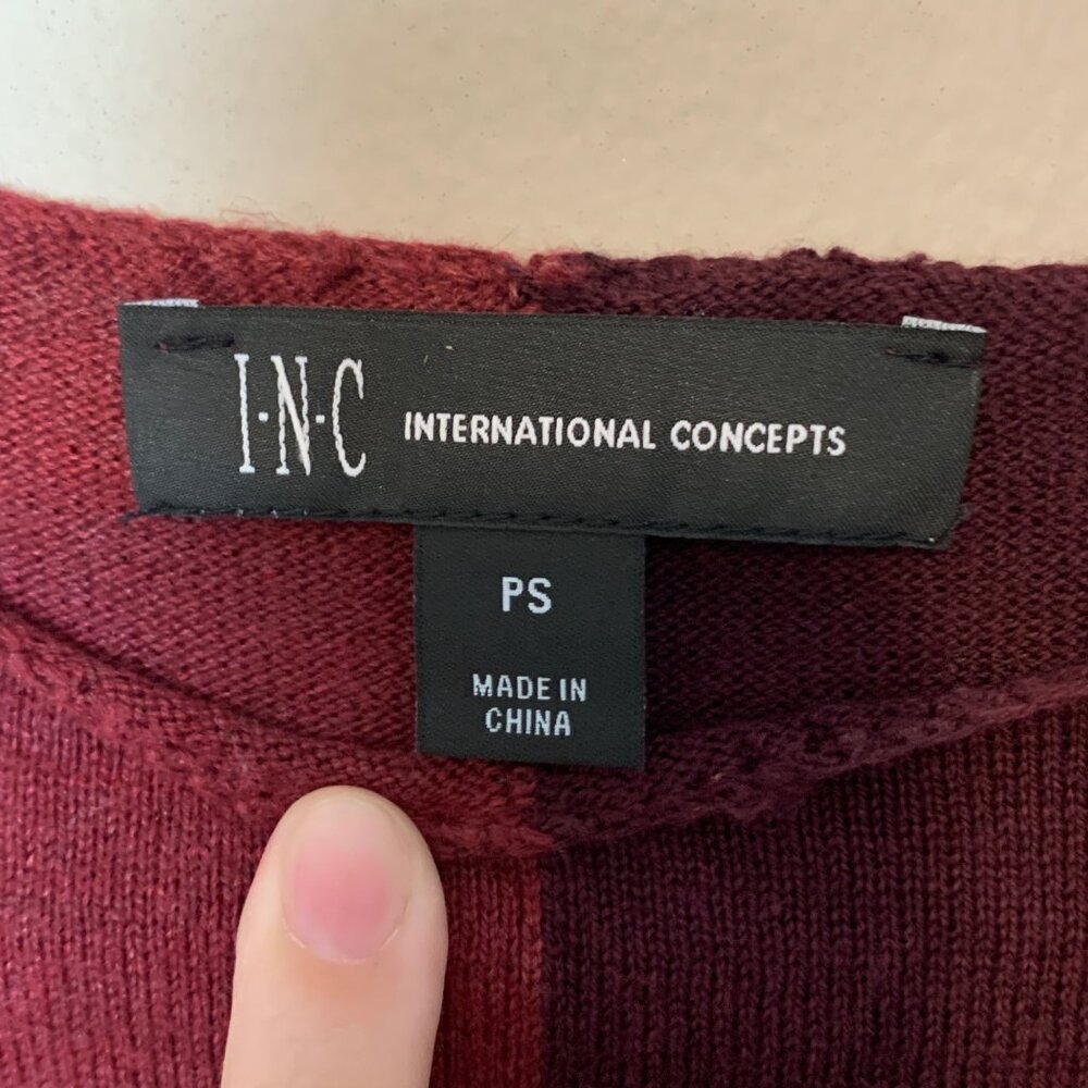 I.N.C. International Concepts Colorblocked Boat-Neck Sweater Size S Petite - Picture 5 of 7